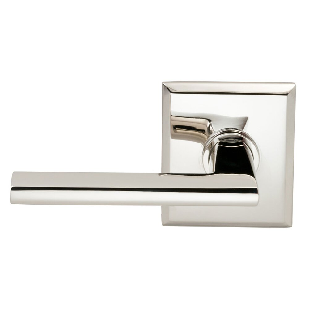 Omnia Hardware Double Dummy Wedge Left-Handed Lever with Rectangular Rose in Polished Nickel Lacquered Plated, Lacquered