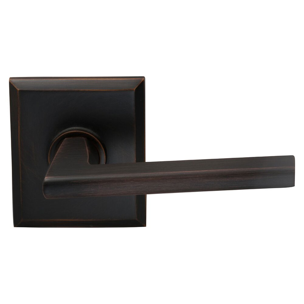 Omnia Hardware Double Dummy Wedge Right-Handed Lever with Rectangular Rose in Tuscan Bronze