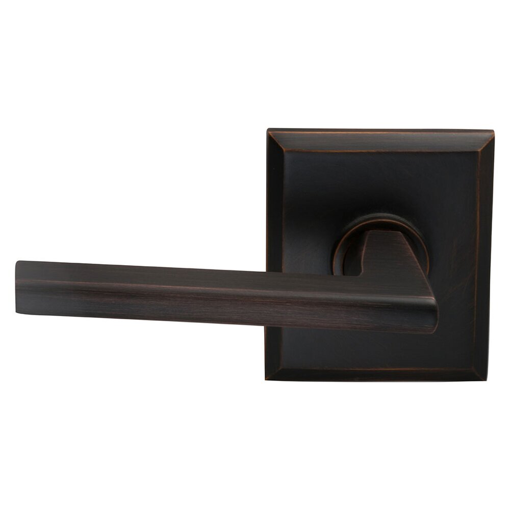 Omnia Hardware Double Dummy Wedge Left-Handed Lever with Rectangular Rose in Tuscan Bronze