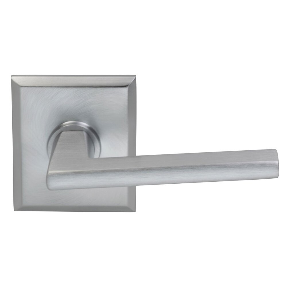 Omnia Hardware Privacy Wedge Lever with Rectangular Rose in Satin Chrome Plated