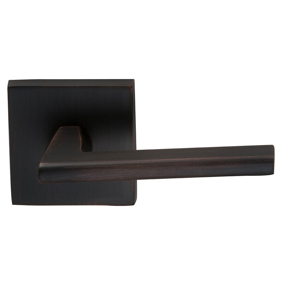Omnia Hardware Double Dummy Wedge Right-Handed Lever with Square Rose in Tuscan Bronze