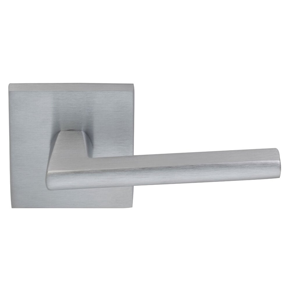 Omnia Hardware Privacy Wedge Lever with Square Rose in Satin Chrome Plated