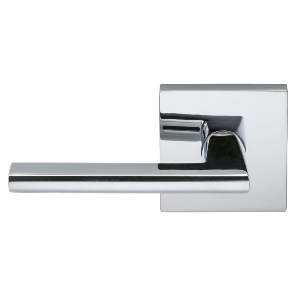 Omnia Hardware Left-Handed Single Dummy Wedge Lever with Square Rose in Polished Chrome