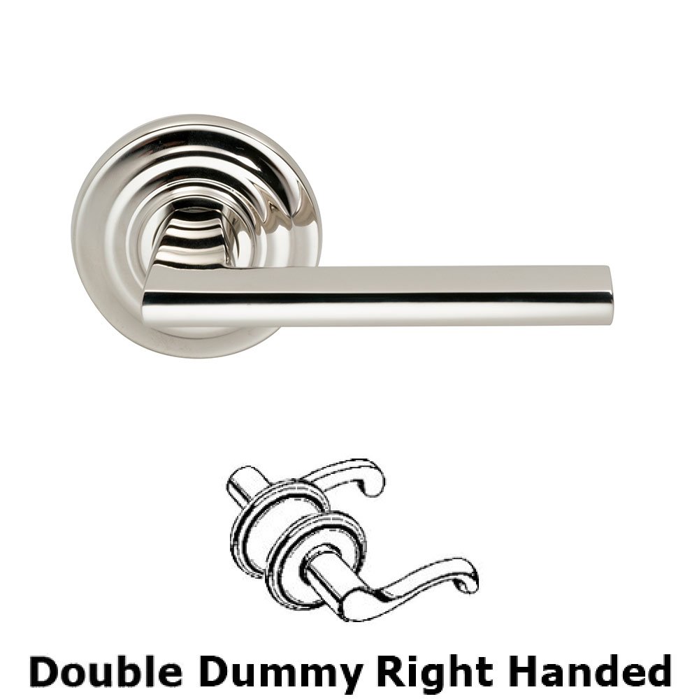 Omnia Hardware Double Dummy Wedge Right-Handed Lever with Traditional Rose in Polished Nickel Lacquered Plated, Lacquered
