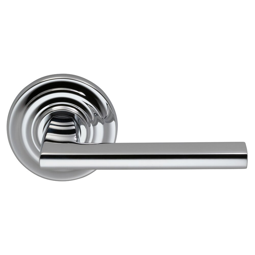 Omnia Hardware Double Dummy Wedge Right-Handed Lever with Traditional Rose in Polished Chrome Plated