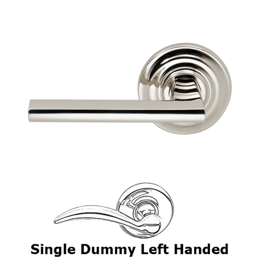 Omnia Hardware Left-Handed Single Dummy Wedge Lever with Traditional Rose in Polished Nickel Lacquered Plated, Lacquered