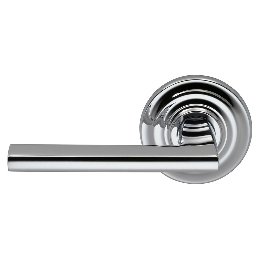 Omnia Hardware Left-Handed Single Dummy Wedge Lever with Traditional Rose in Polished Chrome Plated