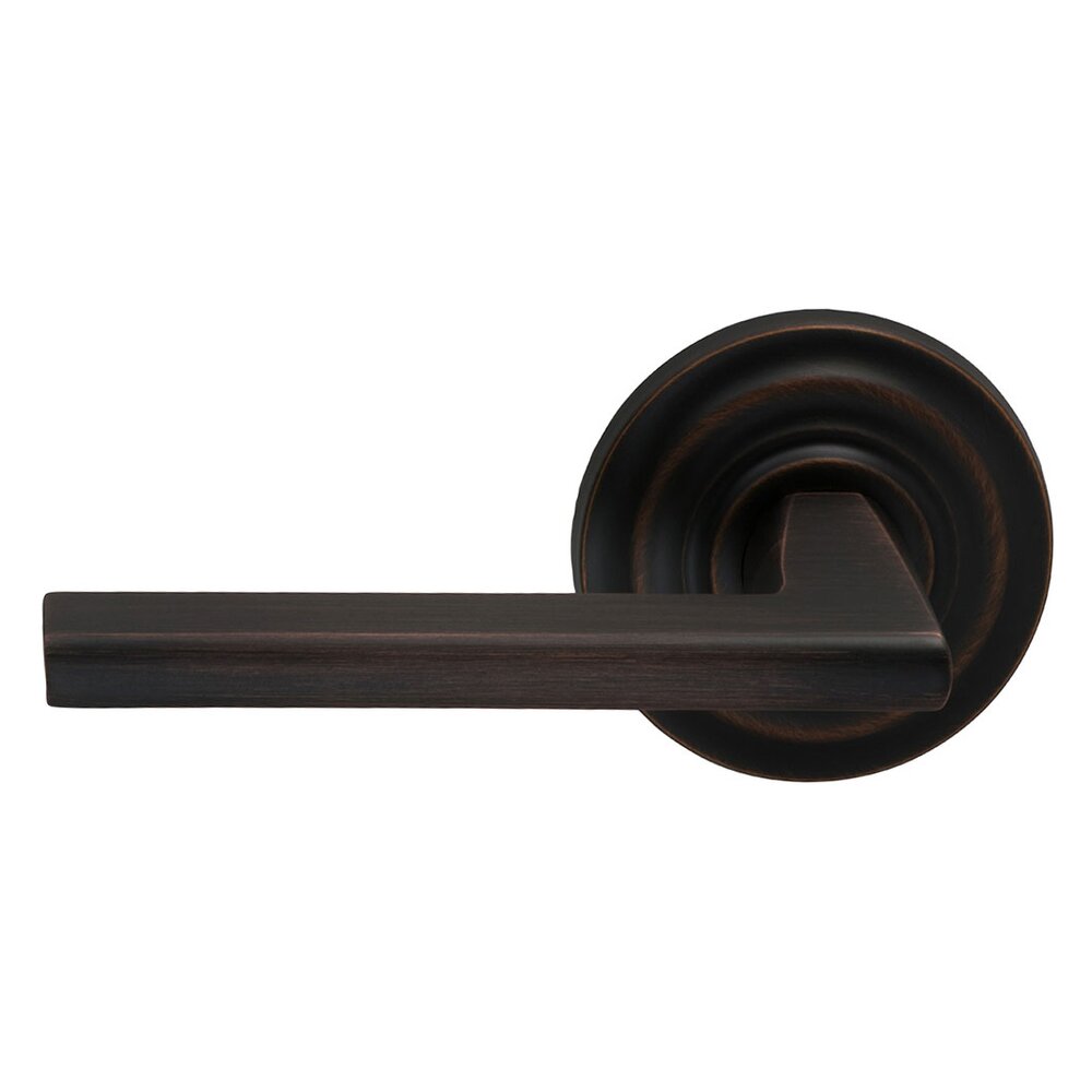 Omnia Hardware Left-Handed Single Dummy Wedge Lever with Traditional Rose in Tuscan Bronze