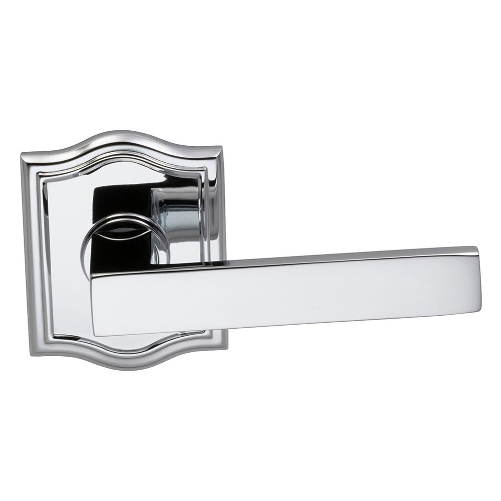 Omnia Hardware Privacy Square Lever with Arched Rose in Polished Chrome Plated