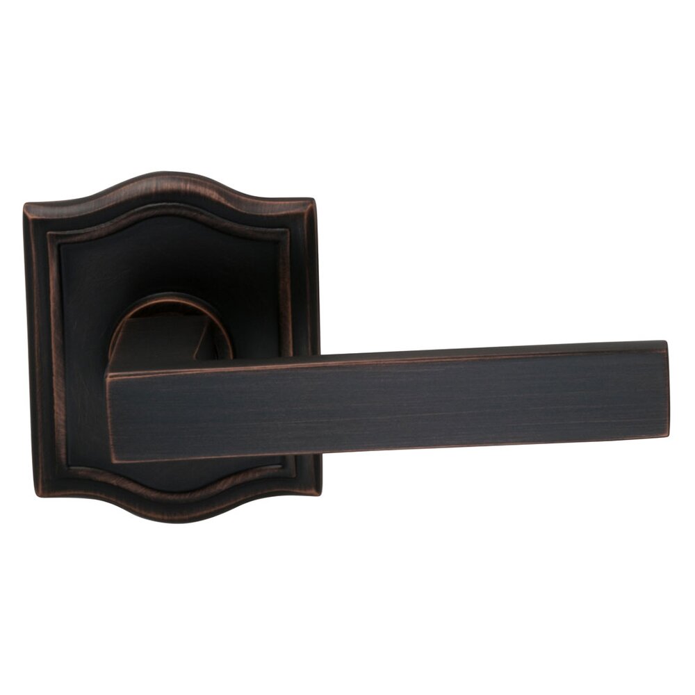 Omnia Hardware Right-Handed Single Dummy Square Lever with Arched Rose in Tuscan Bronze