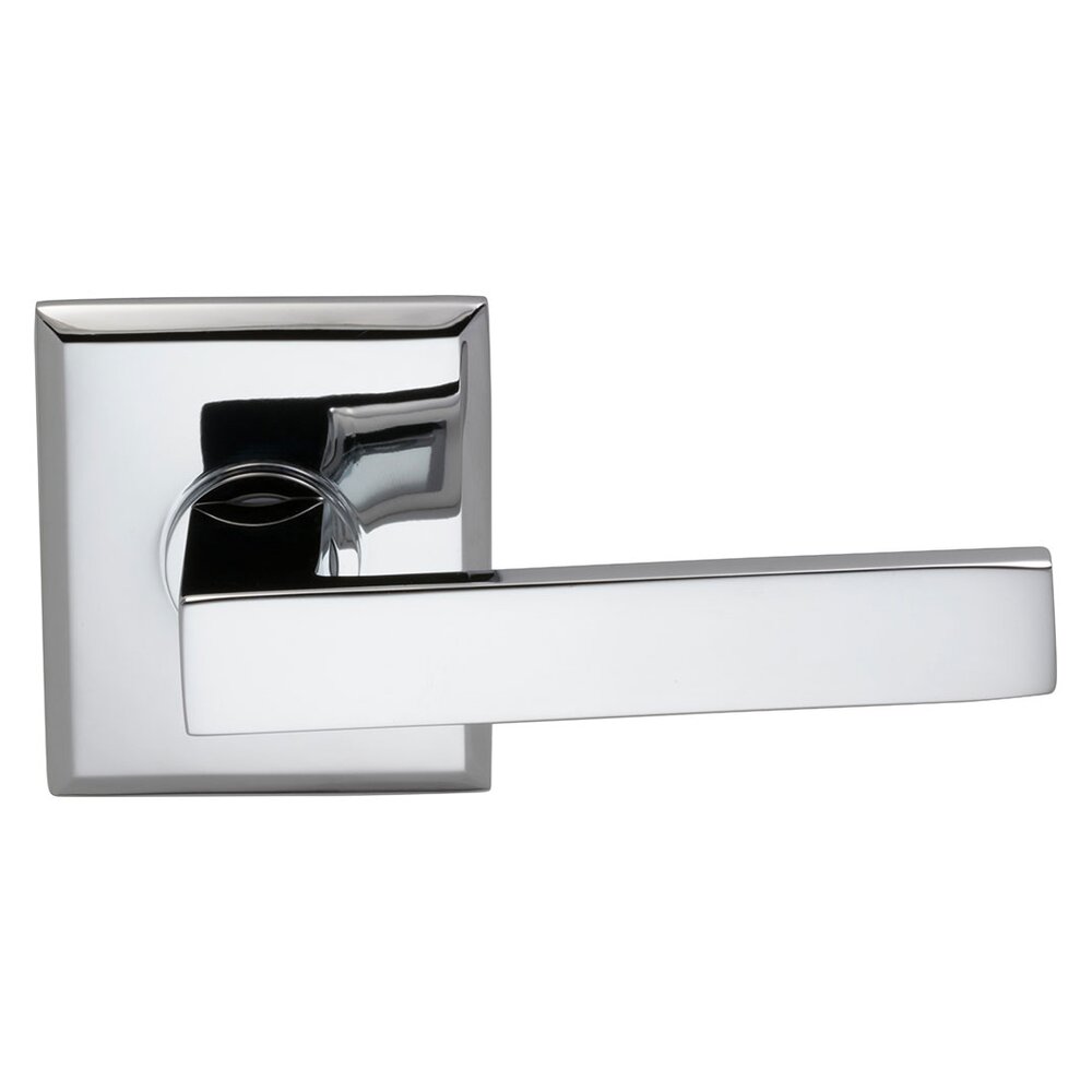 Omnia Hardware Double Dummy Square Right-Handed Lever with Rectangular Rose in Polished Chrome Plated