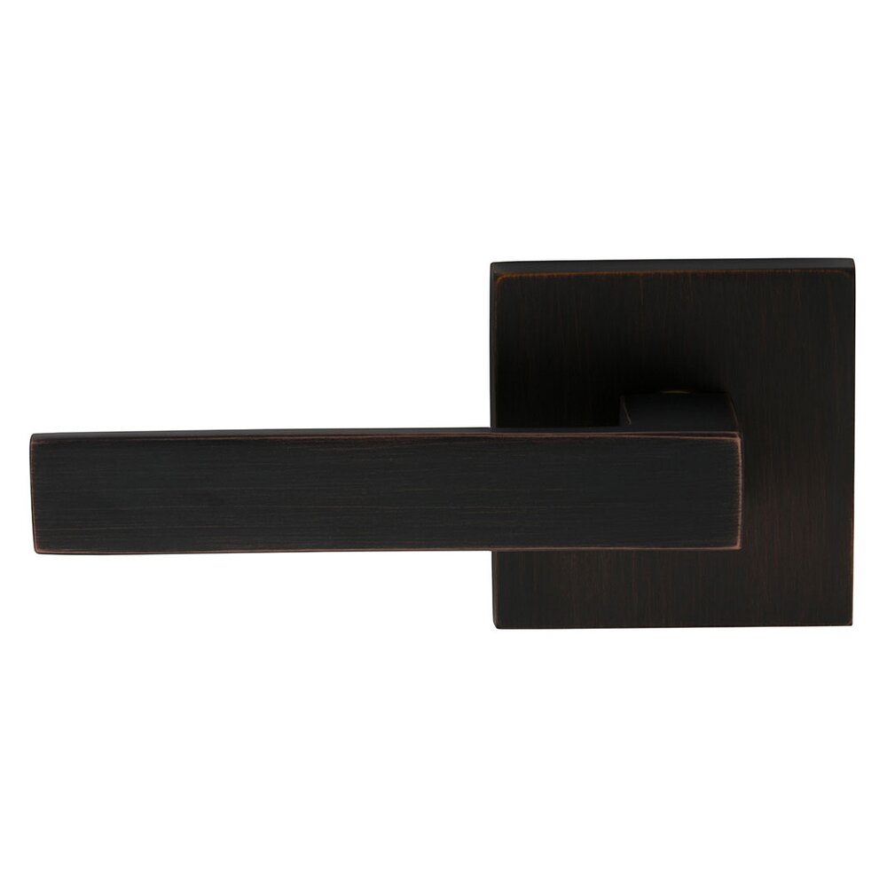Omnia Hardware Double Dummy Square Left-Handed Lever with Square Rose in Tuscan Bronze
