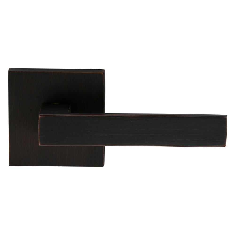 Omnia Hardware Privacy Square Lever with Square Rose in Tuscan Bronze