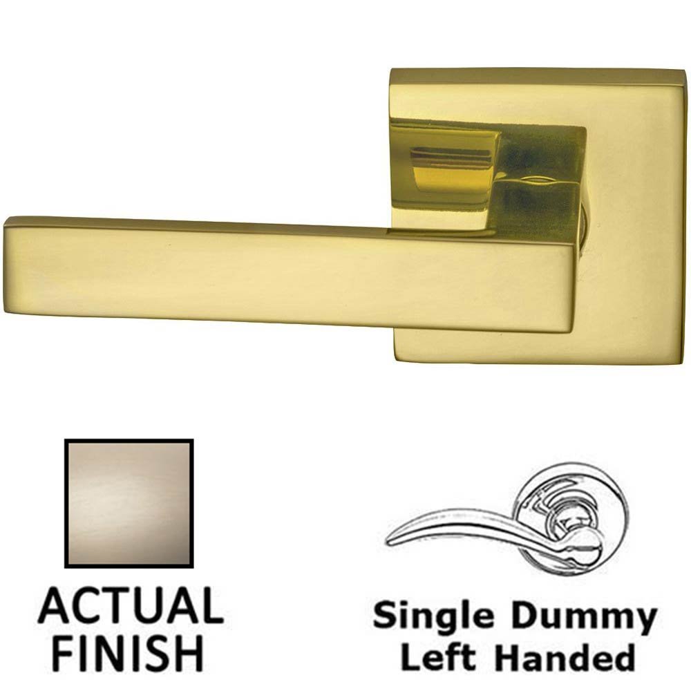 Omnia Hardware Left-Handed Single Dummy Square Lever with Rectangular Rose in Satin Nickel Lacquered Plated, Lacquered