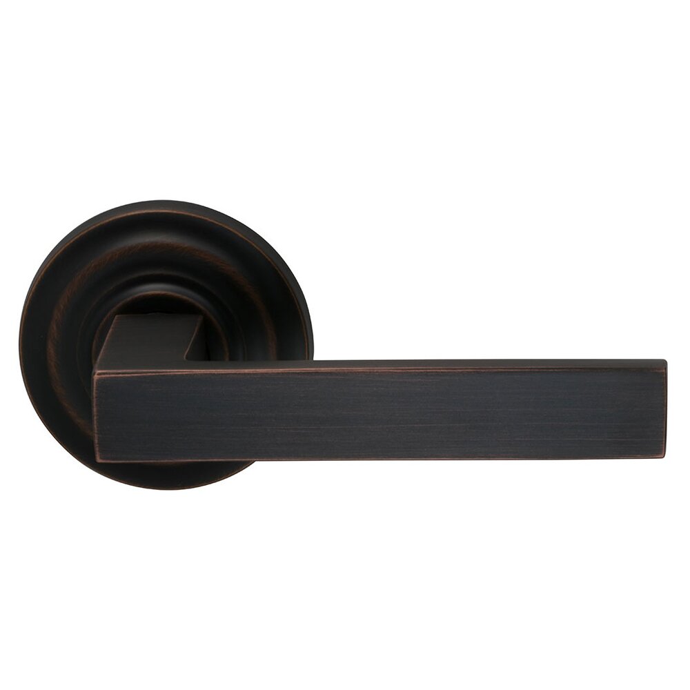Omnia Hardware Double Dummy Square Right-Handed Lever with Traditional Rose in Tuscan Bronze