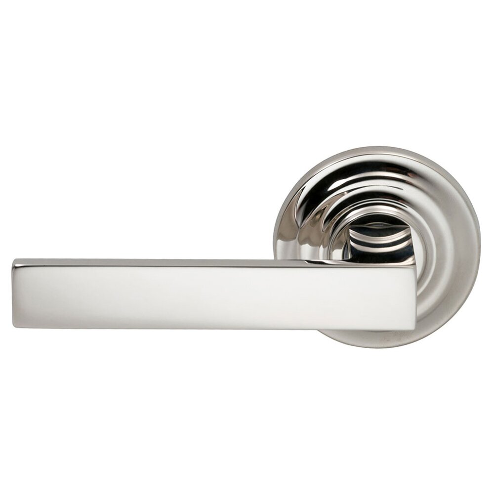 Omnia Hardware Left-Handed Single Dummy Square Lever with Traditional Rose in Polished Nickel Lacquered Plated, Lacquered