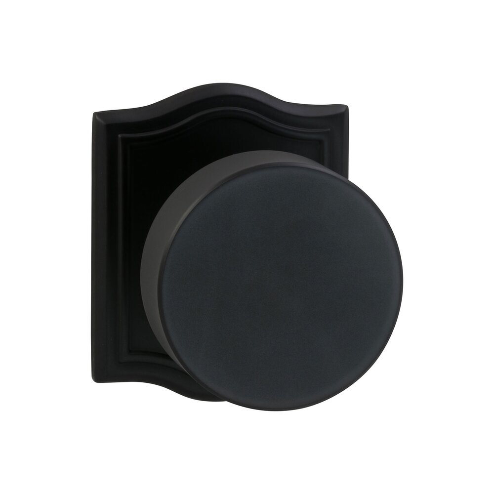 Omnia Hardware Passage Puck Knob with Arched Rose in Oil-Rubbed Bronze