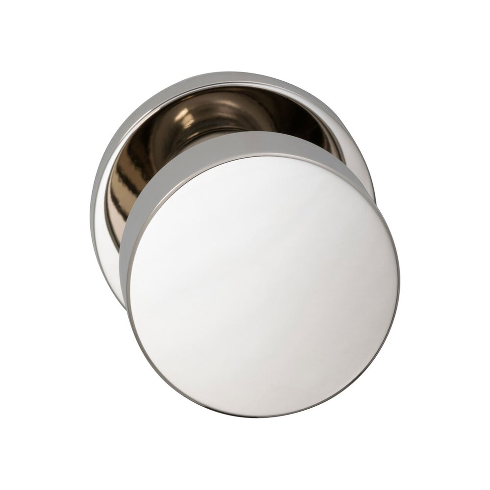 Omnia Hardware Double Dummy Puck Knob with Modern Rose in Polished Nickel Lacquered Plated, Lacquered