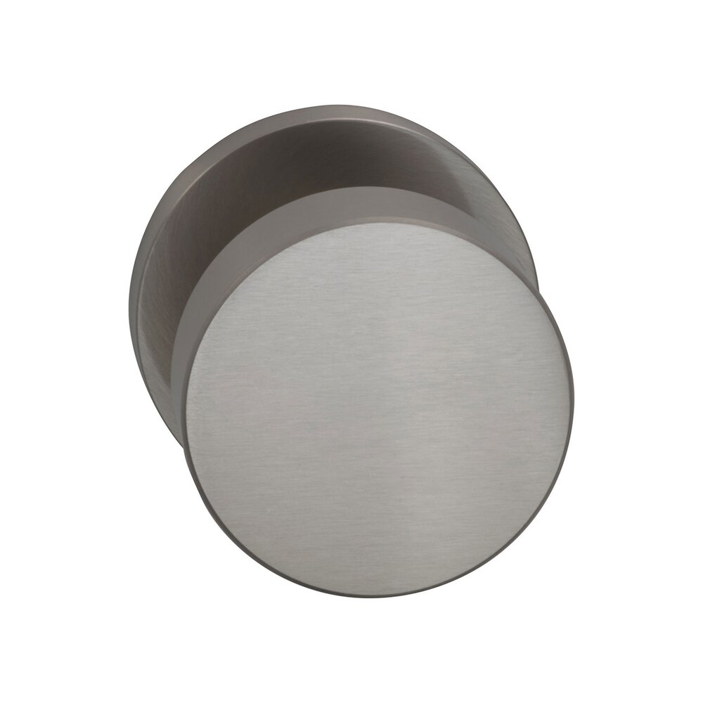 Omnia Hardware Double Dummy Puck Knob with Modern Rose in Satin Nickel Lacquered Plated, Lacquered