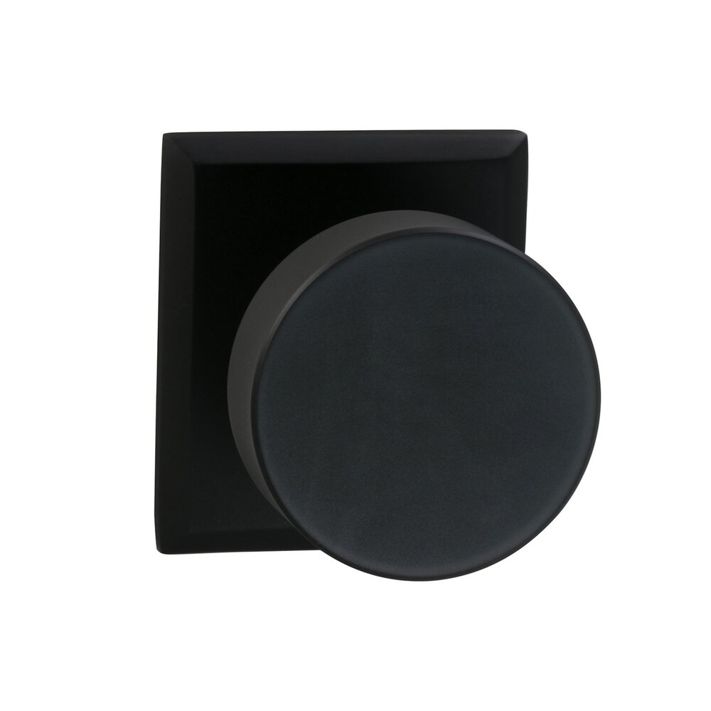 Omnia Hardware Double Dummy Puck Knob with Rectangular Rose in Oil-Rubbed Bronze