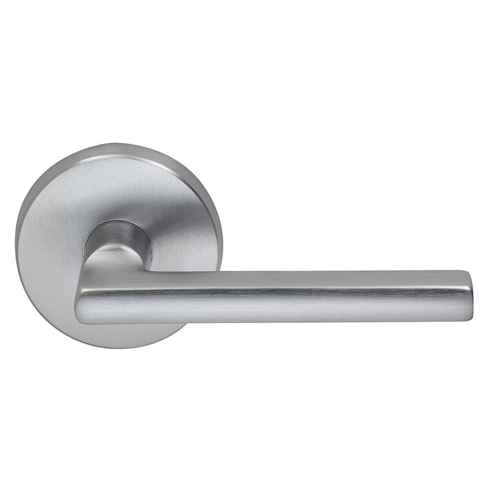 Omnia Hardware Single Dummy Contempo Right Handed Lever with Plain Rosette in Satin Chrome