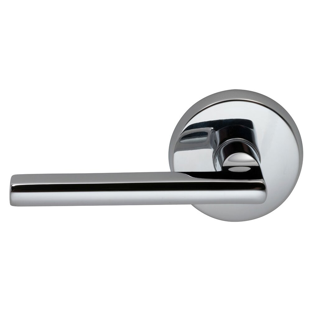Omnia Hardware Double Dummy Contempo Left Handed Lever with Plain Rosette in Polished Chrome