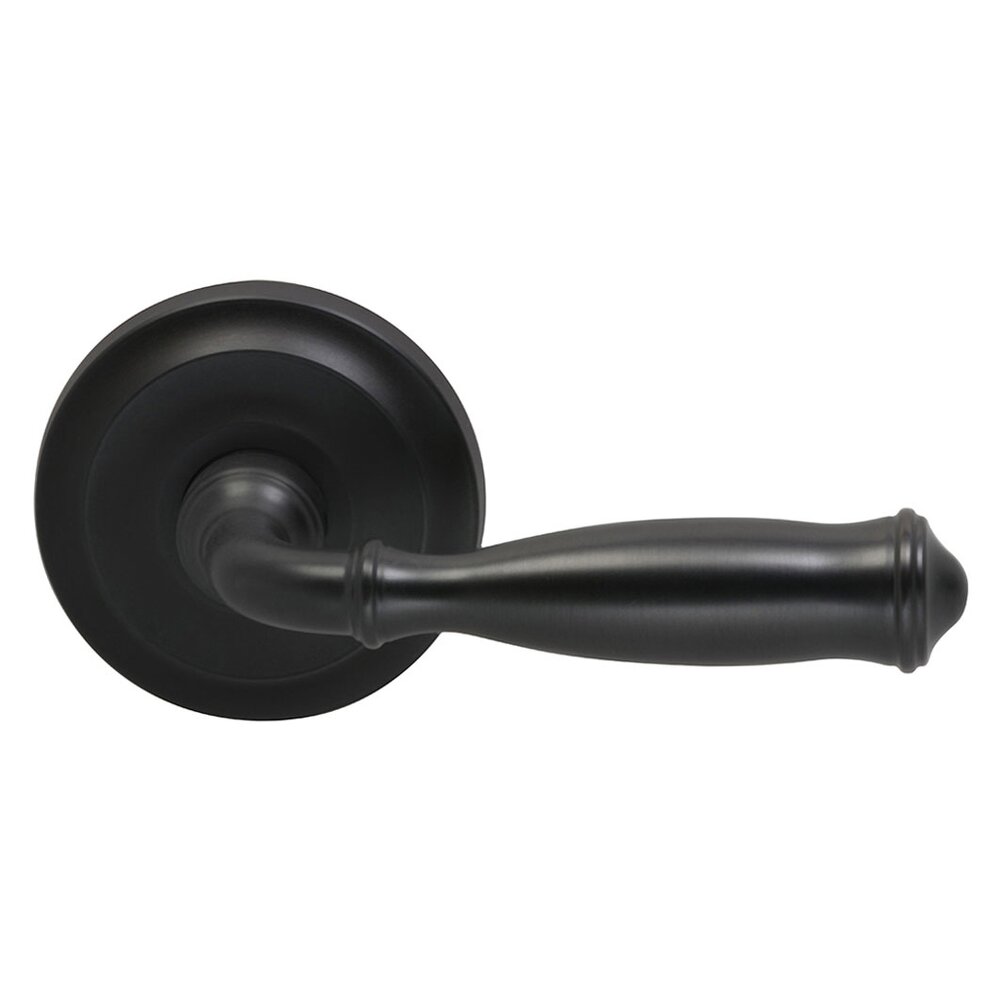 Omnia Hardware Single Dummy Traditions Right Handed Lever with Radial Rosette in Oil Rubbed Bronze Lacquered