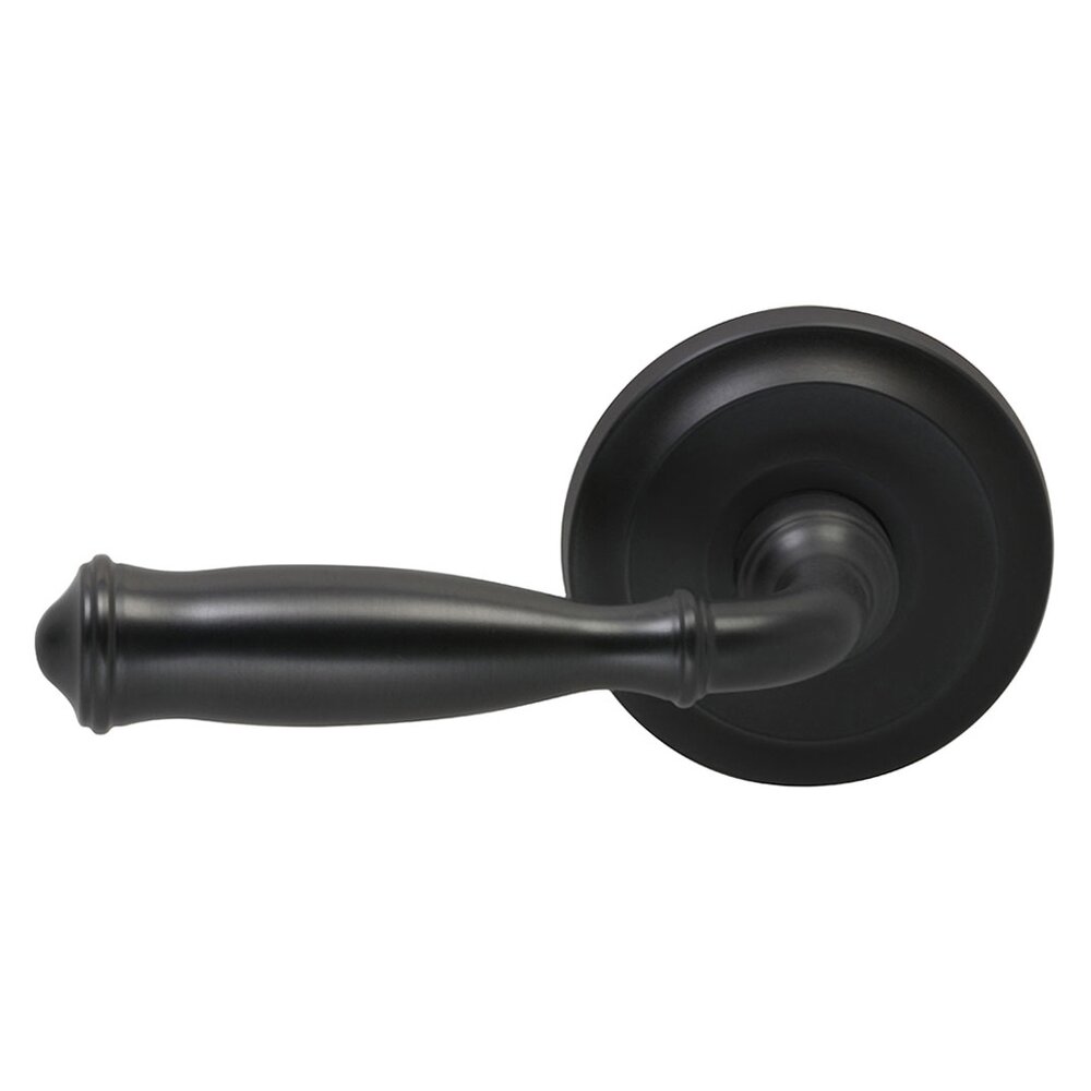 Omnia Hardware Privacy Traditions Left Handed Lever with Radial Rosette in Oil Rubbed Bronze Lacquered
