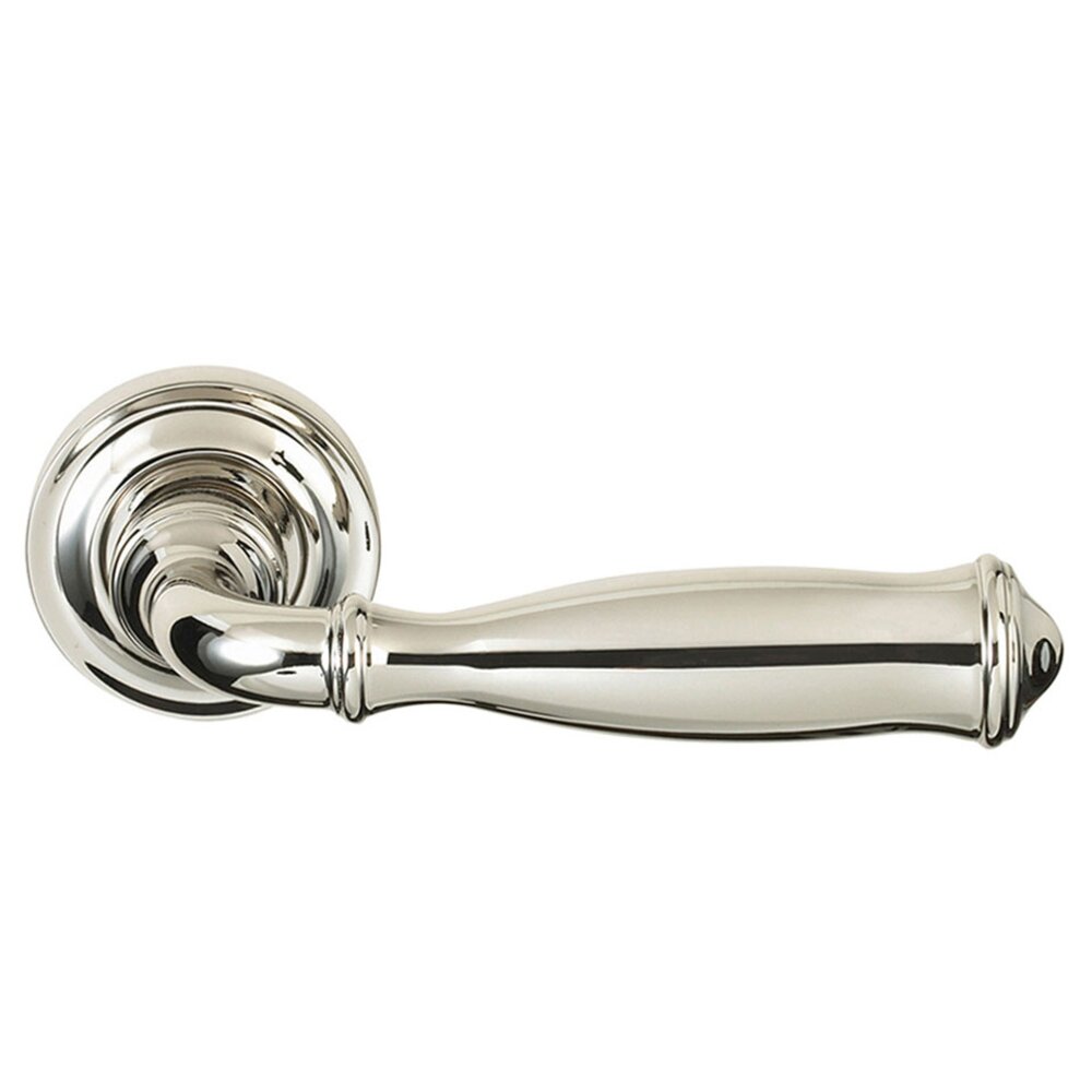Omnia Hardware Single Dummy Traditions Classic Lever with Small Radial Rosette in Polished Nickel Lacquered