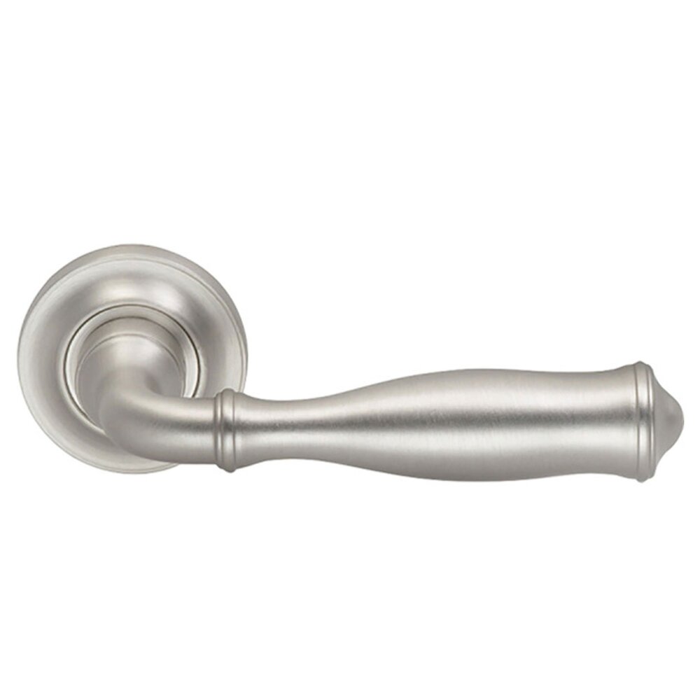 Omnia Hardware Single Dummy Traditions Classic Lever with Small Radial Rosette in Satin Nickel Lacquered