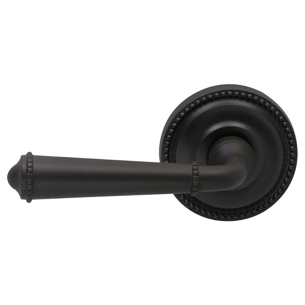 Omnia Hardware Single Dummy Traditions Left Handed Beaded Lever with Beaded Rosette in Oil Rubbed Bronze Lacquered