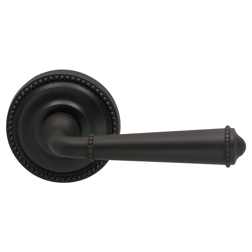 Omnia Hardware Single Dummy Traditions Right Handed Beaded Lever with Beaded Rosette in Oil Rubbed Bronze Lacquered