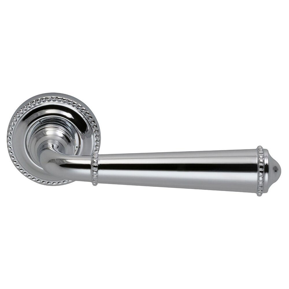 Omnia Hardware Passage Traditions Beaded Lever with Small Beaded Rosette in Polished Chrome