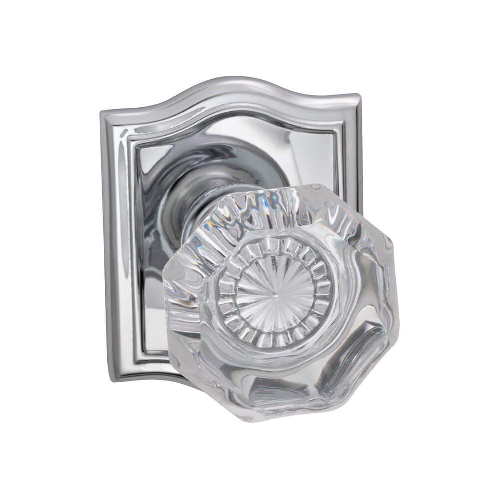 Omnia Hardware Double Dummy Glass Knob with Arch Rose in Polished Chrome