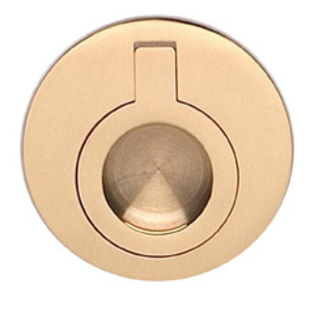 Omnia Hardware 2" (51mm) Round Flush Ring Pull in Polished Brass Lacquered