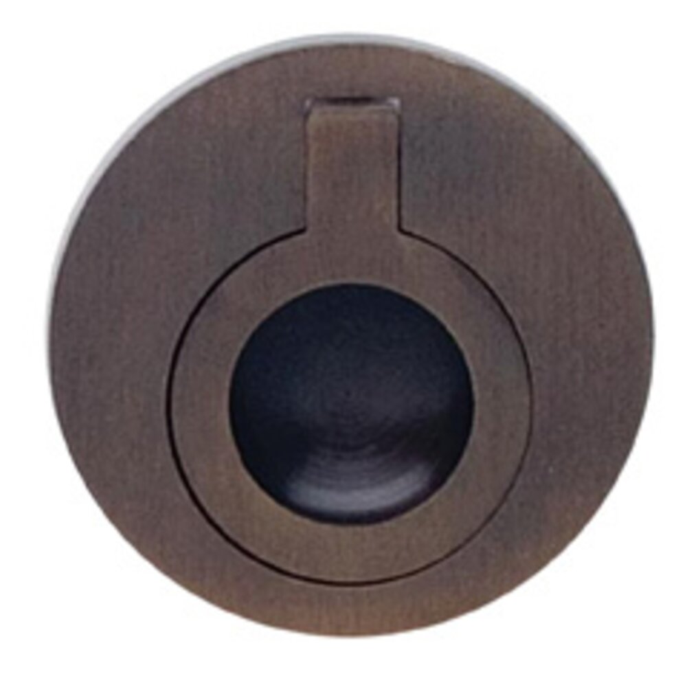 Omnia Hardware 2" (51mm) Round Flush Ring Pull in Shaded Bronze Lacquered