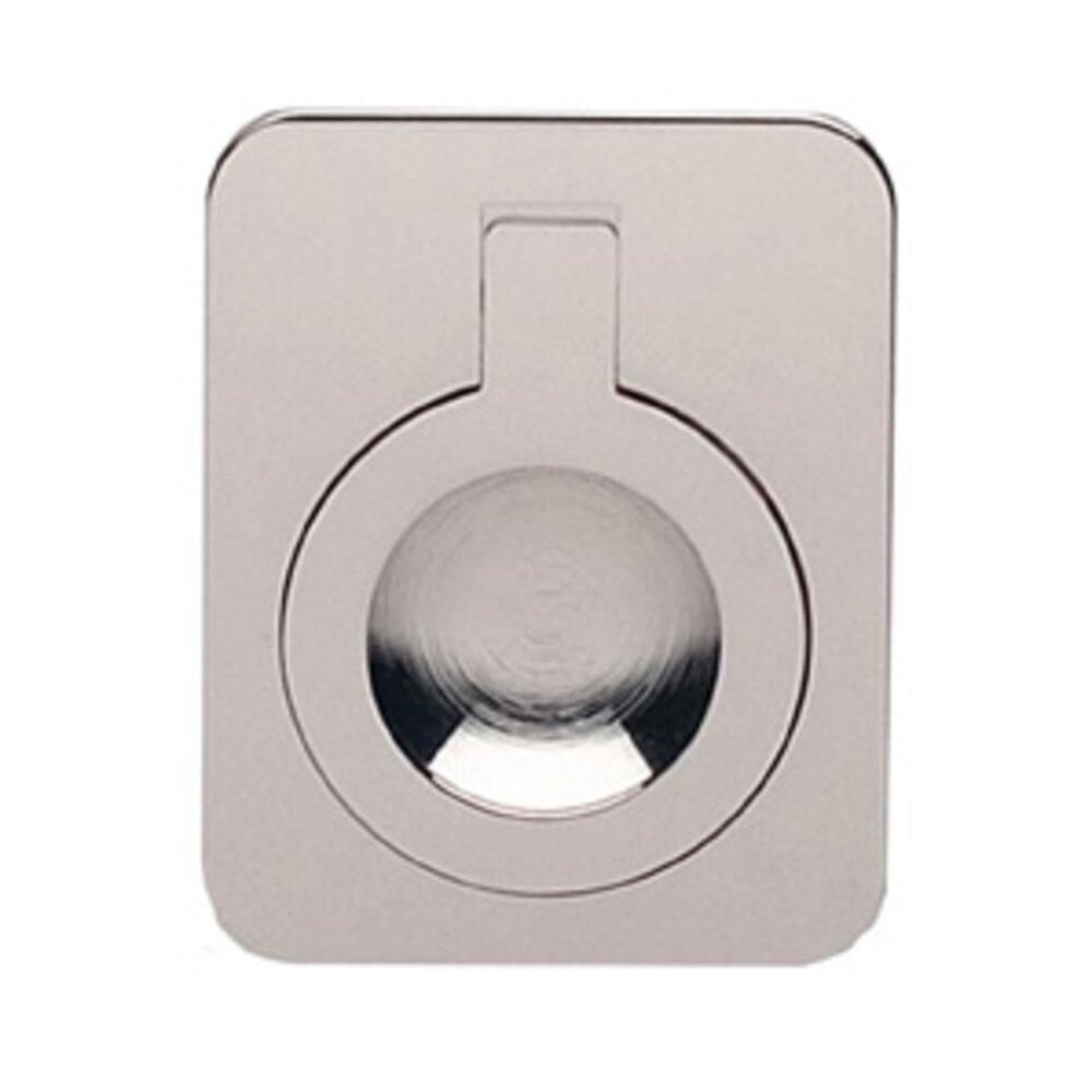 Omnia Hardware 2" (51mm) Rectangular Flush Ring Pull in Polished Polished Nickel Lacquered
