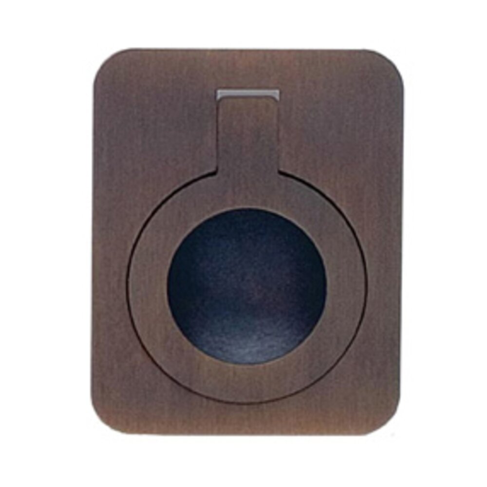 Omnia Hardware 2" (51mm) Rectangular Flush Ring Pull in Shaded Bronze Lacquered