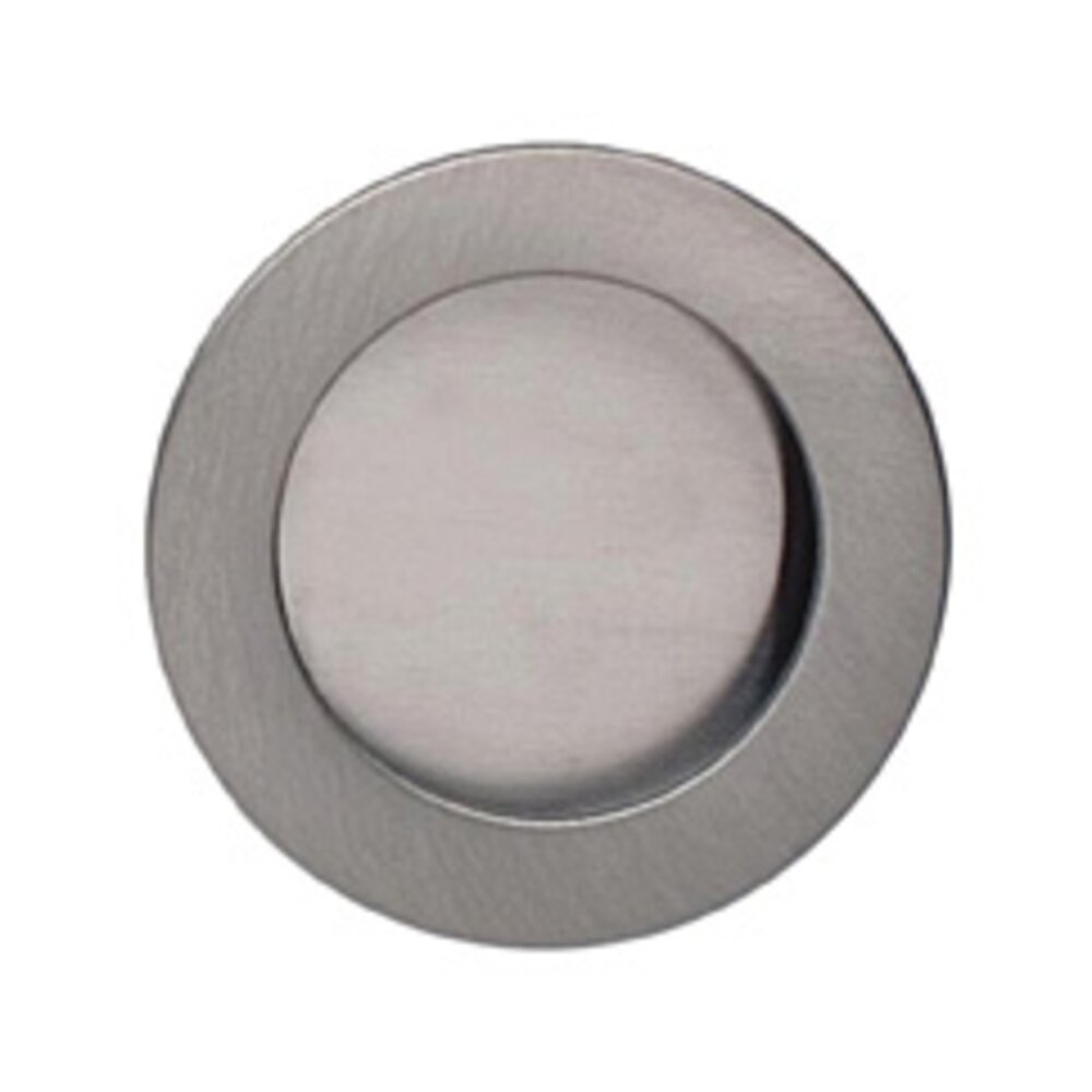 Omnia Hardware 2" (51mm) Round Modern Recessed Pull in Satin Nickel Lacquered