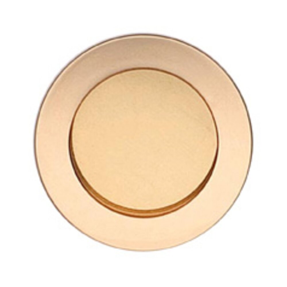 Omnia Hardware 2" (51mm) Round Modern Recessed Pull in Polished Brass Lacquered