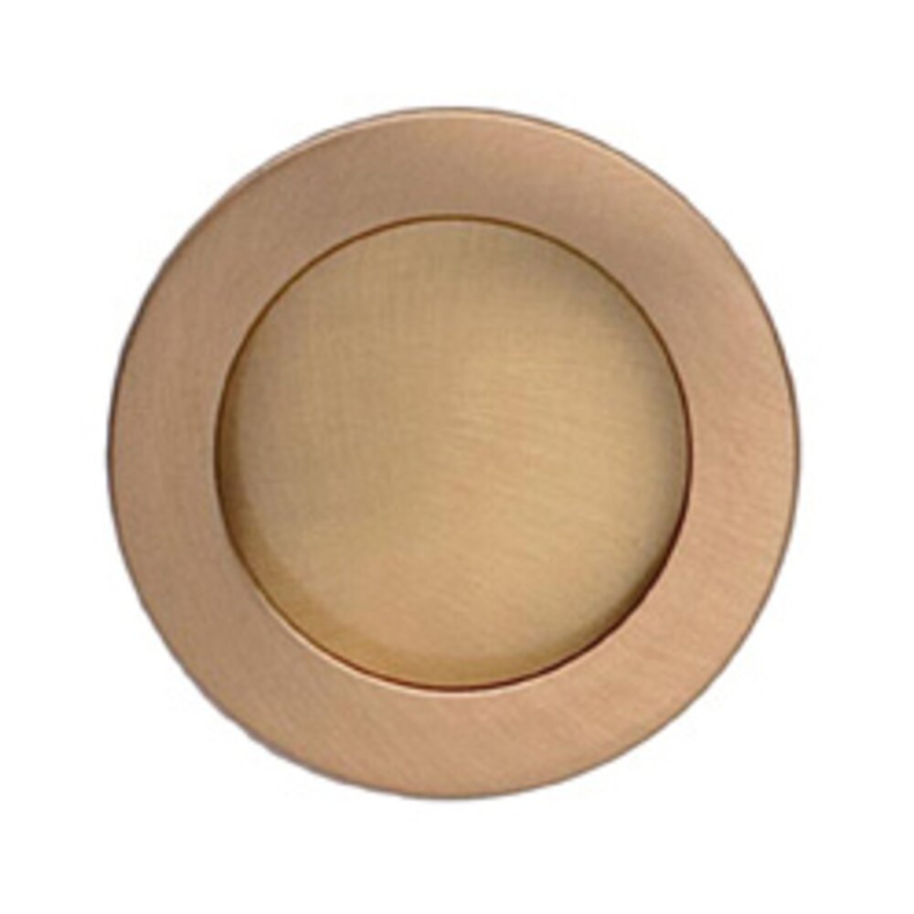 Omnia Hardware 2 3/8" (60mm) Round Modern Recessed Pull in Satin Brass Lacquered
