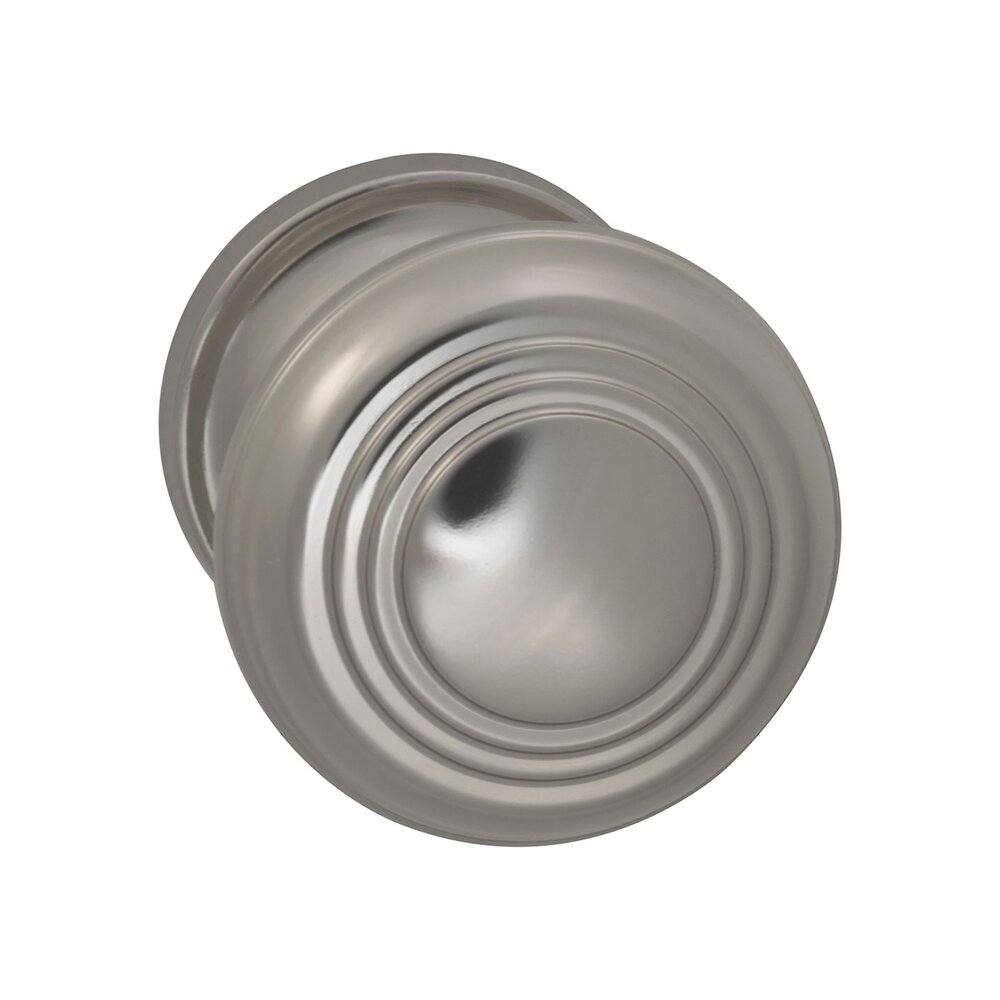 Omnia Hardware Passage Traditions Timeless Door Knob with Small Radial Rosette in Polished Nickel Lacquered
