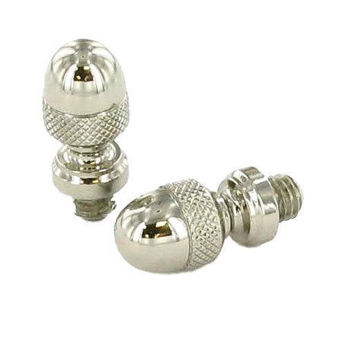 Omnia Hardware Pair of Acorn Finials in Polished Polished Nickel Lacquered