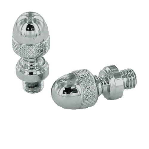 Omnia Hardware Pair of Acorn Finials in Polished Chrome
