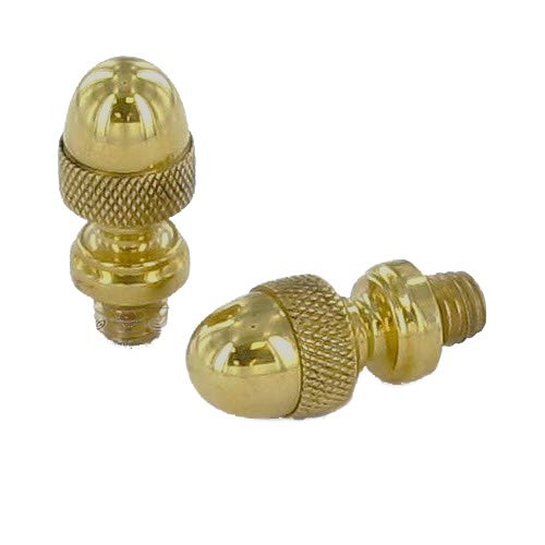 Omnia Hardware Pair of Acorn Finials in Polished Brass Unlacquered