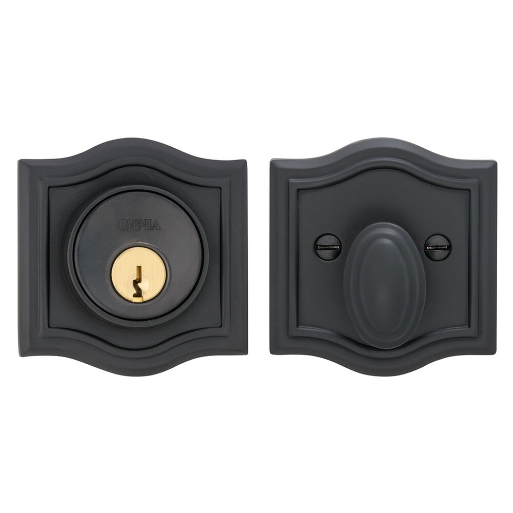 Omnia Hardware Arched Auxiliary Single Deadbolt in Oil-Rubbed Bronze