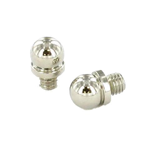 Omnia Hardware Pair of Ball Finials in Polished Polished Nickel Lacquered