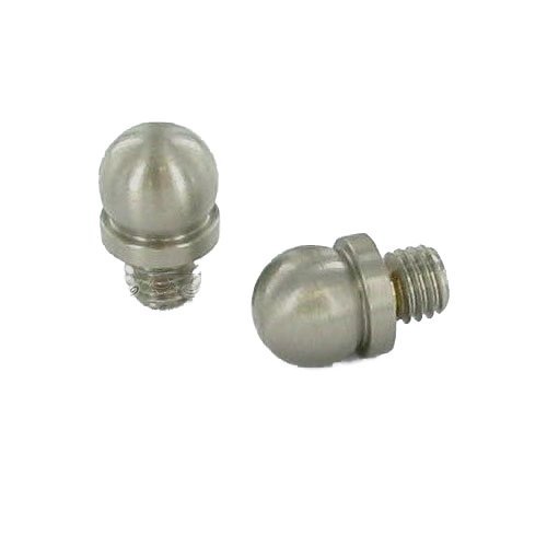 Omnia Hardware Pair of Ball Finials in Satin Nickel Lacquered