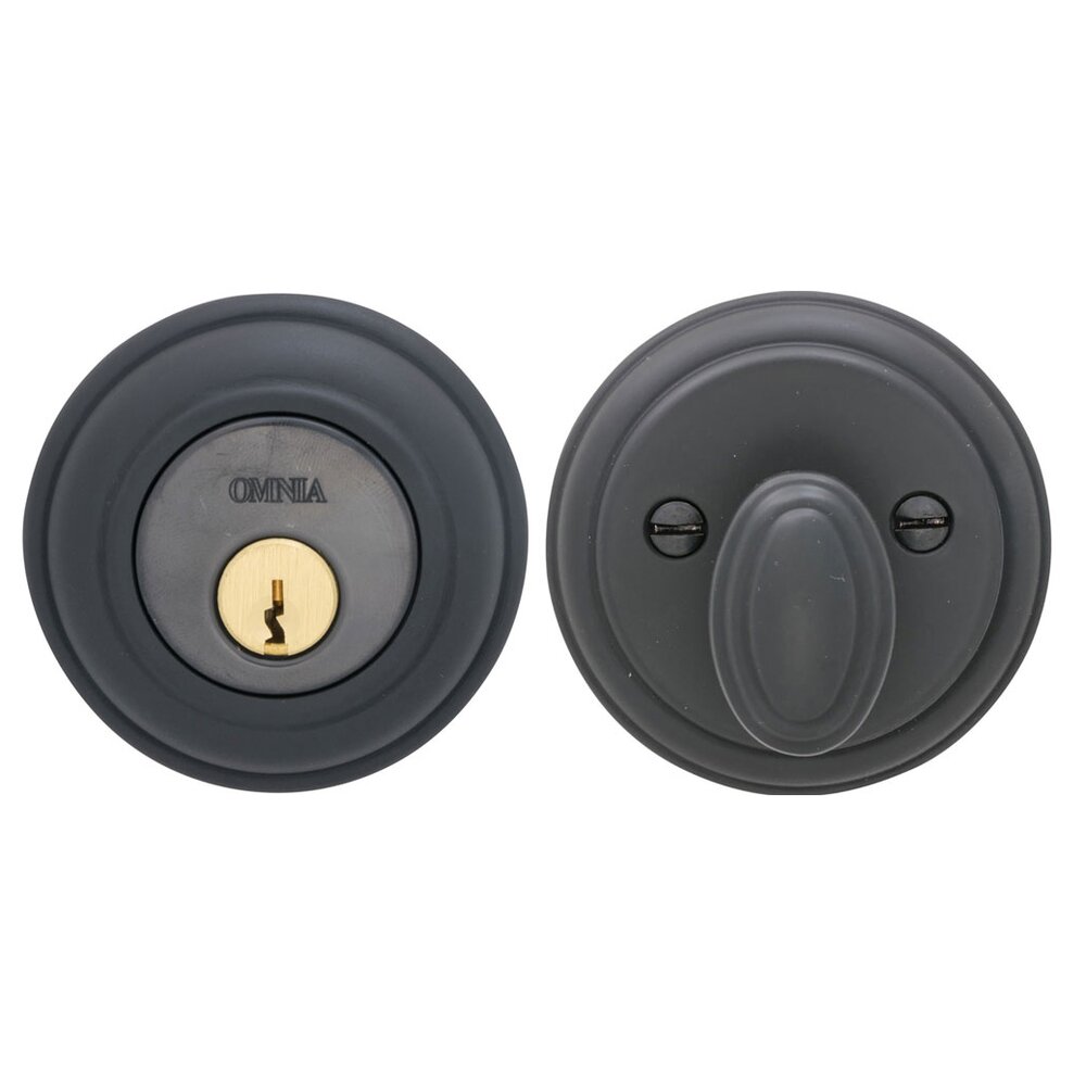 Omnia Hardware Colonial Single Cylinder Deadbolt in Oil Rubbed Bronze Lacquered