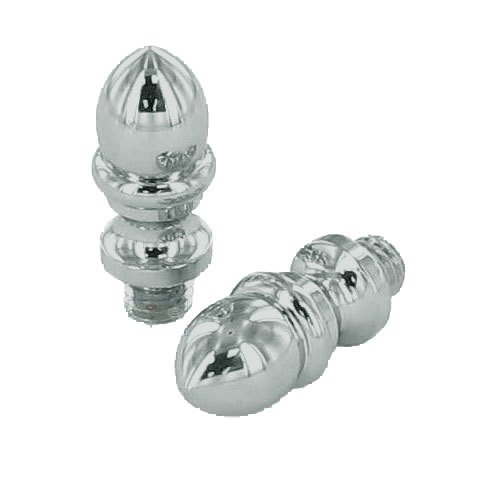 Omnia Hardware Pair of Crown Finials in Polished Chrome